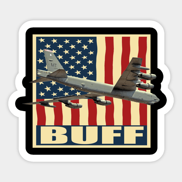 B-52 stratofortress Aircraft Bomber Airplane Plane Sticker by BeesTeez